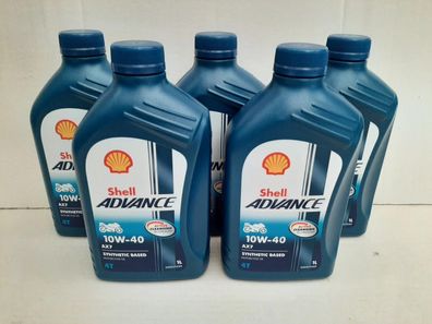 7,16€/ l Shell Advance AX7 4T 10W-40 5 x 1 Ltr ehemals VSX 4T teilsyn