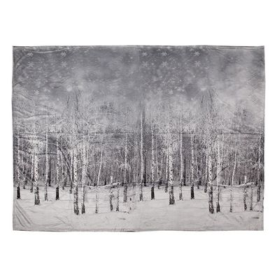 Plaid Decke Clayre&Eef 130x70cm grau TIS60 Winter Winterwald