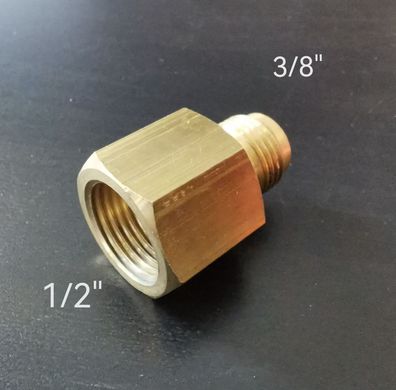 Reduziernippel Messing M3/8" auf F1/2" Adapter Reduzierung Reduzierstück SAE