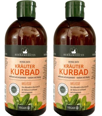 Herbamedicus Kräuterbad Kurbad Melisse Badezusatz 2x 500ml