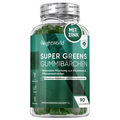 Super Greens Gummibärchen - 90 Vegane Multivitamin Gummies - WeightWorld