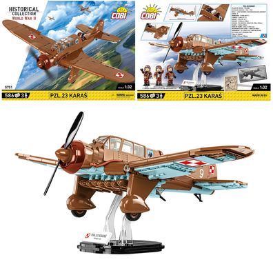 COBI 5751 Historical Collection WW2 PZL.23 Karas Bomber