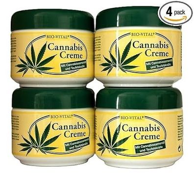 Bio-Vital Cannabis Creme Teufelskralle Körper Hanf Creme 4x125ml