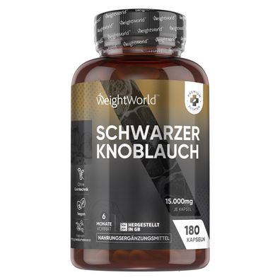 Schwarzer Knoblauch 20:1-15000mg pro Kapsel -Mit Allicin & S-Allylcystein -180 Vegane