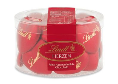 Lindt Herzen Rot im Köcher - Schokolade Herz - 15 Stück je 20g - 300g