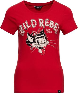 Queen Kerosin Damen Print T-Shirt "Wild Rebel" QKI11005