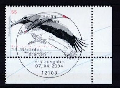 BRD 2004 gestempelt ESST Ecke unten rechts MiNr. 2393 Weißstorch