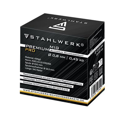 Stahlwerk 2 x Schweißdraht MIG MAG Aluminium ER5356 AlMg5 0,8 mm 0,45 kg Rolle