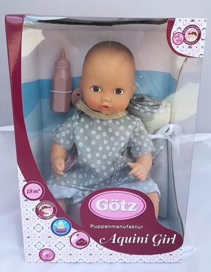 Götz-Puppen Aquini Girl Avocado Puppe - 33 cm Badepuppe ohne Haare mit braunen