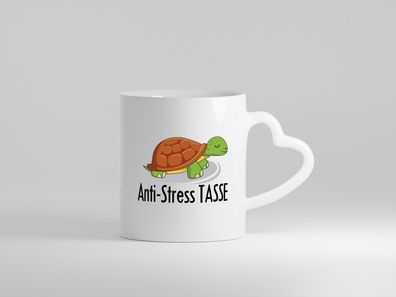 Anti Stress Schildkröte - Herz Tasse Weiß