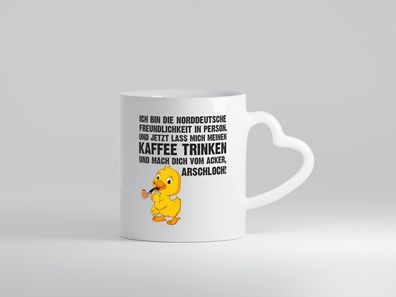 Norddeutscher Humor | Spruch Tasse | Norddeutschland - Herz Tasse Weiß