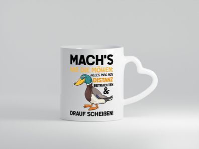 Scheiß drauf - Herz Tasse Weiß