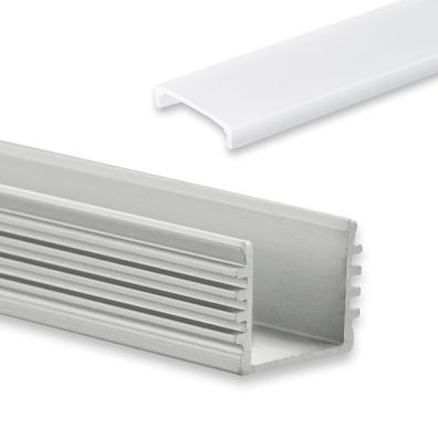 GX-PL5 LED AUFBAU-Profil 200 cm, hoch, LED Stripes max. 12mm, silber