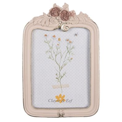 Clayre & Eef Bilderrahmen 13x18 cm Rosa Kunststoff Glas Rechteck