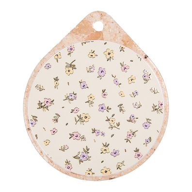 Clayre & Eef Pfannenuntersetzer 20x23 cm Beige Keramik Blumen (Gr. 20x23 cm)