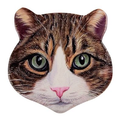 Clayre & Eef Pfannenuntersetzer Katze 20x20 cm Braun Keramik (Gr. 20x20x1 cm)