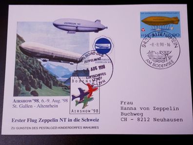 Zeppelinpost Airshow St. Gallen-Altenrhein 6.-9.8.1998