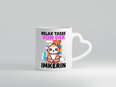 Relax Tasse: Imkerin | Imkerei - Herz Tasse Weiß