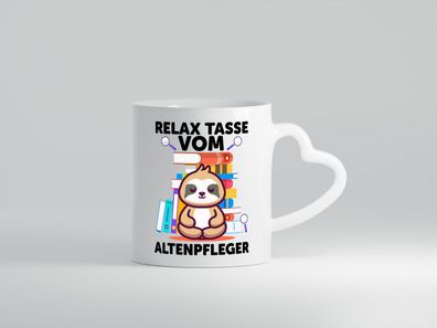 Relax Tasse: Altenpfleger | Pflegepersonal - Herz Tasse Weiß