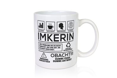 Achtung Probleme Imkerin | Imkerei - Tasse Weiß