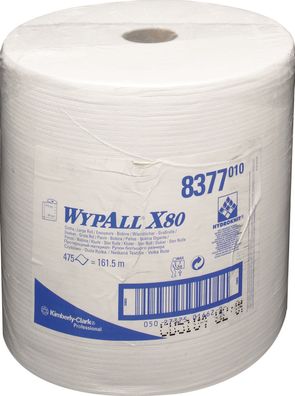 Wischtuch WYPALL X80 8377 L315xB310ca. mm weiß 1-lagig 475 Tü./Rl. Kimberly-clark