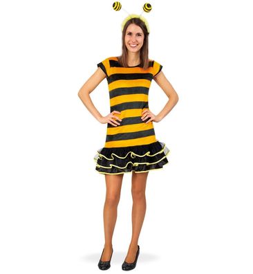 narrenwelt Kostüm Biene Sweety Bee Plüsch-Kleid Mädchen Kostüm Teeny Line 140-164