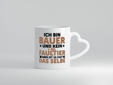 Ich bin kein Faultier: Bauer | Bauernhof | Landwirtschaft - Herz Tasse Weiß