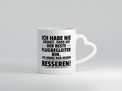 Der Beste Flugbegleiter | Steward | Flughafen - Herz Tasse Weiß