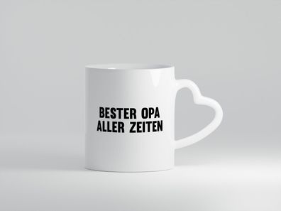 Bester Opa aller Zeiten | Opa | Großvater - Herz Tasse Weiß