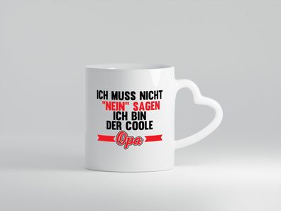Der Coole Opa | Großvater | Enkel | Beste Opa - Herz Tasse Weiß