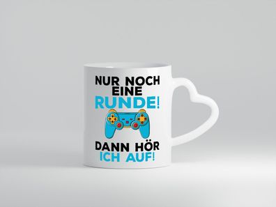Nur noch eine runde | Gamer | Zocker | Gaming - Herz Tasse Weiß