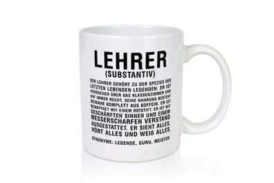 Lehrer | Definition | Kollege | Mitarbeiter - Tasse Weiß