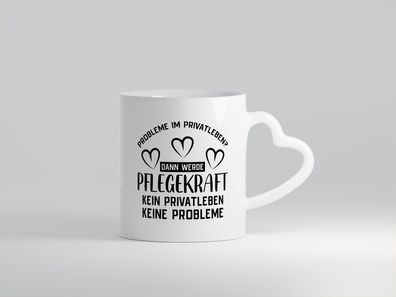 Pflegekraft, kein Privatleben, keine Probleme | Herzen - Herz Tasse Weiß