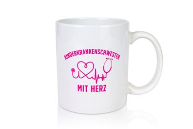 Kinderkrankenschwester mit Herz | Herzschlag | Herz - Tasse Weiß