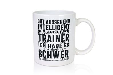 Gut aussehender Trainer |gestrichelte Linie | Punkte - Tasse Weiß