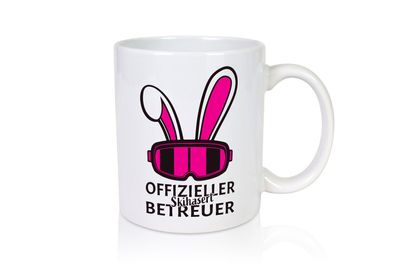 Offizieler Skihaserl Betreuer | Ski-Brille | Hasenohren - Tasse Weiß