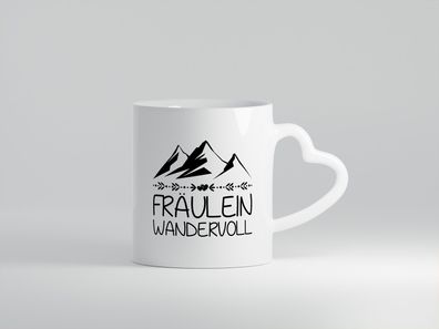 Fräulein Wandervoll | Berge - Herz Tasse Weiß