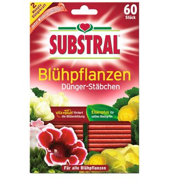 SUBSTRAL® Blühpflanzen Dünger-Stäbchen, 60 Stück