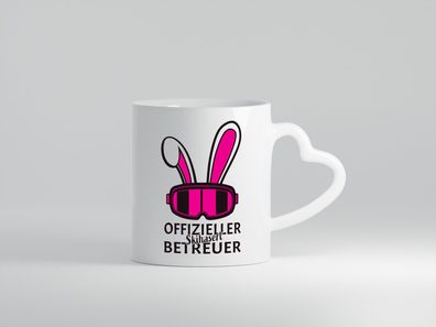 Offizieler Skihaserl Betreuer | Ski-Brille | Hasenohren - Herz Tasse Weiß