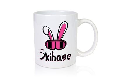 Skihase | Hasenohren | Ski-Brille - Tasse Weiß