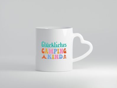 Glückliches | Camping | Kind - Herz Tasse Weiß