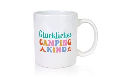 Glückliches | Camping | Kind - Tasse Weiß