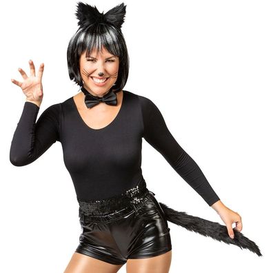 Schwarze Katze 3-teilig