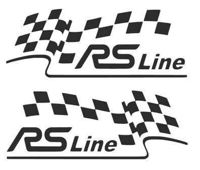 RS Line Sport Auto Aufkleber 2x, Links + Rechts, 14x5cm, Racing , Sticker Auto Tuning