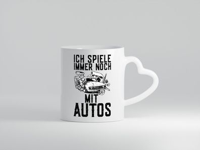 Spiele noch mit Autos | Werkstatt | Werkzeug | Mechaniker - Herz Tasse Weiß