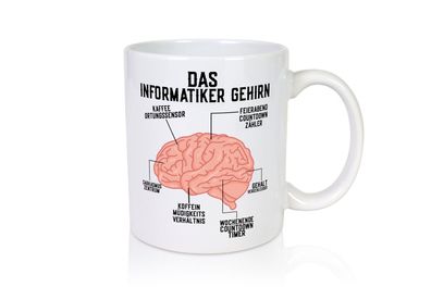 Informatiker Gehirn | Softwareentwickler | Computer | Nerd - Tasse Weiß