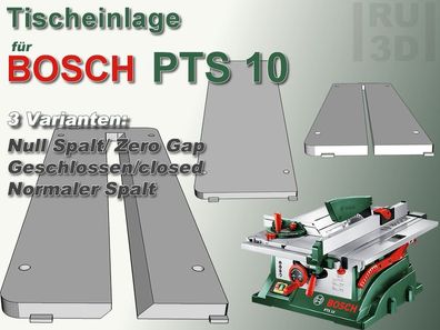 Tischeinlage f. Bosch PTS10 Tischkreissäge, normal oder Null Spalt, Zero Gap