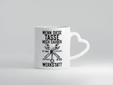 Werkstatt | KFZ Mechaniker | Auto | Werkzeug | Zahnrad - Herz Tasse Weiß