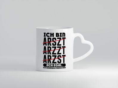 Ich bin Arzt | Rechtschreibung | Klinik | Patienten | Doktor - Herz Tasse Weiß