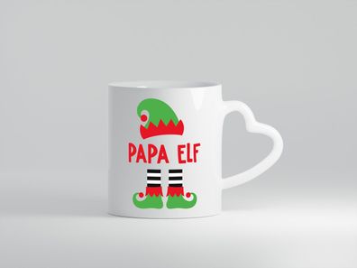 Weihnachtself | Weihnachten | Papa | Mütze | Stiefel - Herz Tasse Weiß